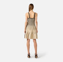 Rochie ELISABETTA FRANCHI, Dress in two-colour knit fabric, Cream and Black
