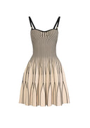Rochie ELISABETTA FRANCHI, Dress in two-colour knit fabric, Cream and Black