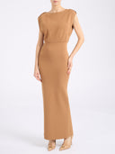 Rochie ELISABETTA FRANCHI, Red Carpet full Milano stitch knit dress, Maro