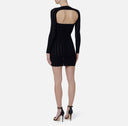Rochie ELISABETTA FRANCHI, Knit openwork mini dress, Negru