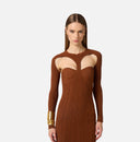Rochie ELISABETTA FRANCHI, Knit openwork mini dress, Maro