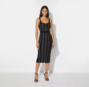 Rochie ELISABETTA FRANCHI, Origami dress in knit fabric, Negru