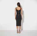 Rochie ELISABETTA FRANCHI, Origami dress in knit fabric, Negru