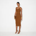 Rochie ELISABETTA FRANCHI, Origami dress in knit fabric, Maro