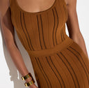 Rochie ELISABETTA FRANCHI, Origami dress in knit fabric, Maro