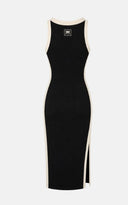 Rochie ELISABETTA FRANCHI, Women's black-butter midi sheath dress with side slits 5