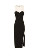 Rochie ELISABETTA FRANCHI, Women's black-butter midi sheath dress with side slits