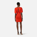 Rochie ELISABETTA FRANCHI, Knit mini dress with belt, Rosu