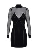 Rochie ELISABETTA FRANCHI, Mini dress in knit fabric with see-through details
