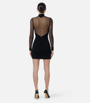 Rochie ELISABETTA FRANCHI, Mini dress in knit fabric with see-through details