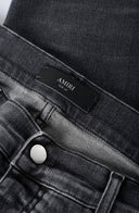 Jeans AMIRI, Varsity Patch Stretch Denim Jeans Grey, Regular Fit