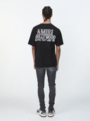 Jeans AMIRI, Varsity Patch Stretch Denim Jeans Grey, Regular Fit