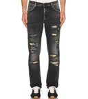 Jeans AMIRI, Snake Thrasher Skinny Jeans, Negru