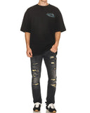 Jeans AMIRI, Snake Thrasher Skinny Jeans, Negru