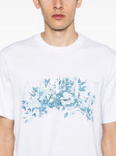 TRICOU AMIRI, Blue Flowers Print, White