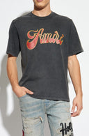 TRICOU AMIRI,GREY T-shirt with a logo and shimmering finish