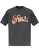 TRICOU AMIRI,GREY T-shirt with a logo and shimmering finish