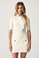Rochie ELISABETTA FRANCHI, Mini dress in knit fabric with jewel buttons