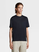Tricou Zegna, Silk, Leggerissimo, Bleumarin