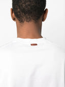 Tricou Zegna, Little Logo, Simple, Silk, White
