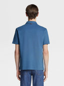 Tricou Zegna, Guler Polo, Albastru