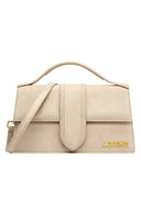 Geanta JACQUEMUS, Large Bambino Dark Beige Suede Crossbody Bag