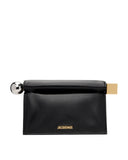 Geanta JACQUEMUS, LA POCHETTE ROND CARRE', Negru