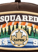 Sapca DSQUARED2, Brown Embroidered Patch Baseball Hat, Brown