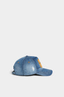 Sapca DSQUARED2, D2 Denim Leather Patch, Albastru