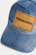 Sapca DSQUARED2, D2 Denim Leather Patch, Albastru
