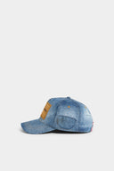 Sapca DSQUARED2, D2 Denim Leather Patch, Albastru