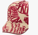Sapca DSQUARED2, Printed denim Rebel Hibiscus baseball cap