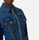 Jacheta ELISABETTA FRANCHI, Denim jacket with crossover laces