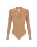 Body ELISABETTA FRANCHI, Knit bodysuit with openwork embroideries