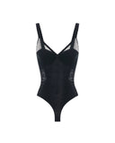 Top ELISABETTA FRANCHI, Bodysuit in knit and lace fabric