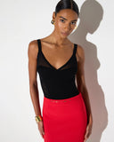 Top ELISABETTA FRANCHI, Bodysuit in knit and lace fabric