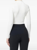 Bluza ELISABETTA FRANCHI, Micro-braided knit bodysuit, Alb