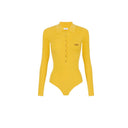 Bluza ELISABETTA FRANCHI, Micro-braided knit bodysuit, Galben