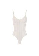 Top ELISABETTA FRANCHI, Knit openwork bodysuit, Alb