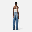 Top ELISABETTA FRANCHI, Knit openwork bodysuit, Alb