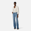Top ELISABETTA FRANCHI, Knit openwork bodysuit, Alb
