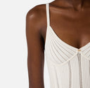 Top ELISABETTA FRANCHI, Knit openwork bodysuit, Alb