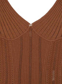 Top ELISABETTA FRANCHI, Knit openwork bodysuit, Maro