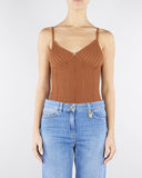 Top ELISABETTA FRANCHI, Knit openwork bodysuit, Maro