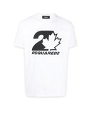 Tricou DSQUARED2, D2 Black Leaf, Alb
