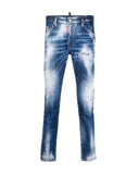 BLUGI  DSQUARED2, Mid-rise bleached Skater, Blue