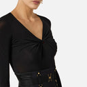 Body ELISABETTA FRANCHI , Crêpe jersey bodysuit with draping