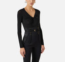 Body ELISABETTA FRANCHI , Crêpe jersey bodysuit with draping