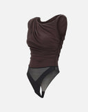 Top ELISABETTA FRANCHI,  jersey fabric with jewel shoulder detail, Maro