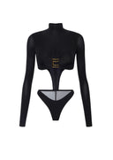 Top ELISABETTA FRANCHI,  jersey fabric with jewel logo detail, Negru